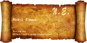 Nebl Emma névjegykártya